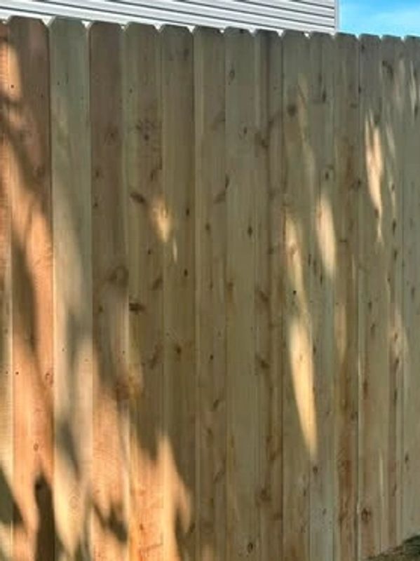 Cedar privacy style wood fence in Boonville, Indiana by Willis Outdoors LLC