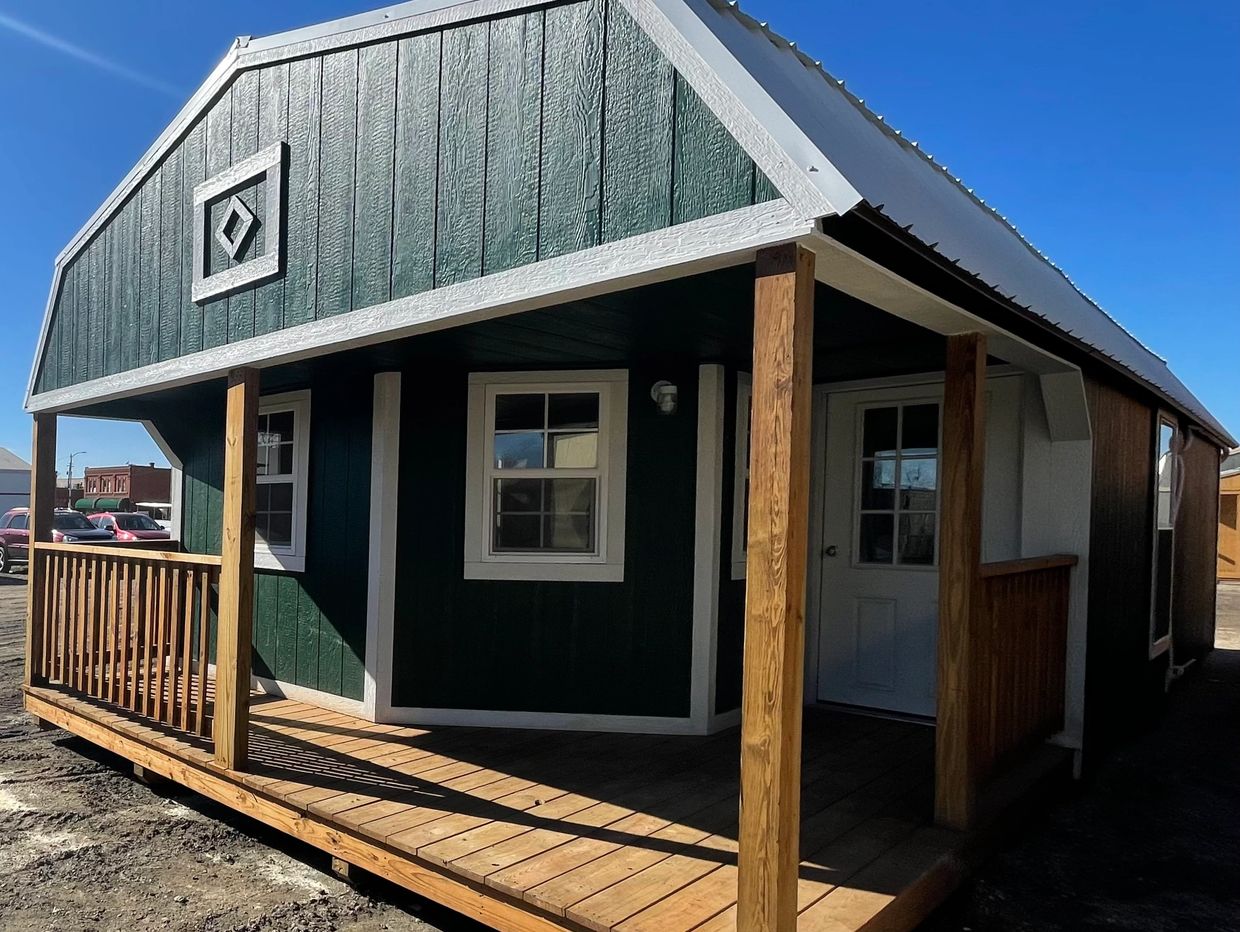 16x36 Deluxe Casita in hunter green and white.