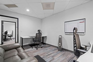 Office furniture view with chair and desk combo