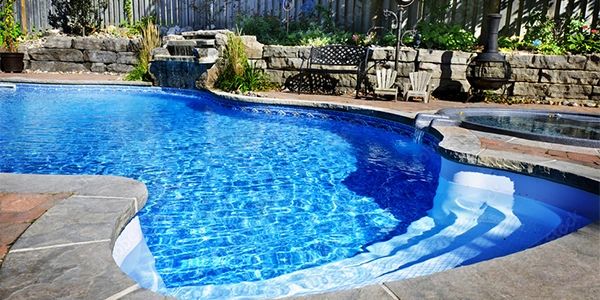 Pool with beautiful blue water