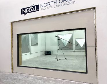 ASTM E90 Sound Transmission Loss testing on a glass panel