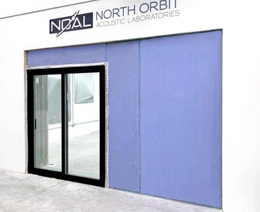 ASTM E90 Sound Transmission Loss testing on sliding glass door