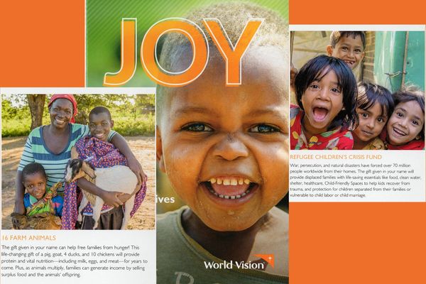 smiling children and families