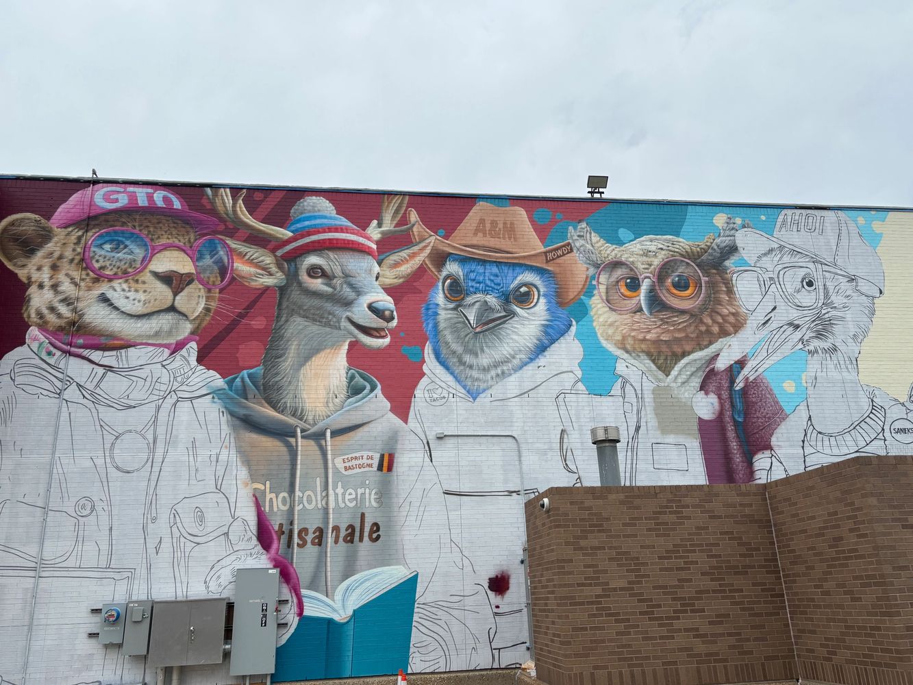 Mural on the side of Mounce Library is taking shape!