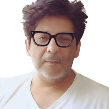 Man with glasses and white shirt.