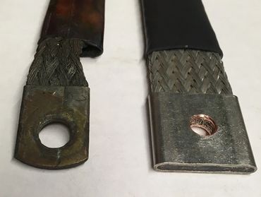 Cessna battery ground compared to new PPH braid.