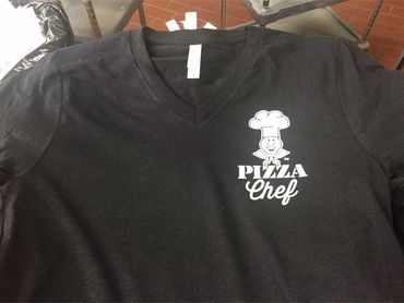 Pizza chef logo on shirt