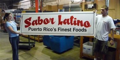 Sabor Latino logo on a banner