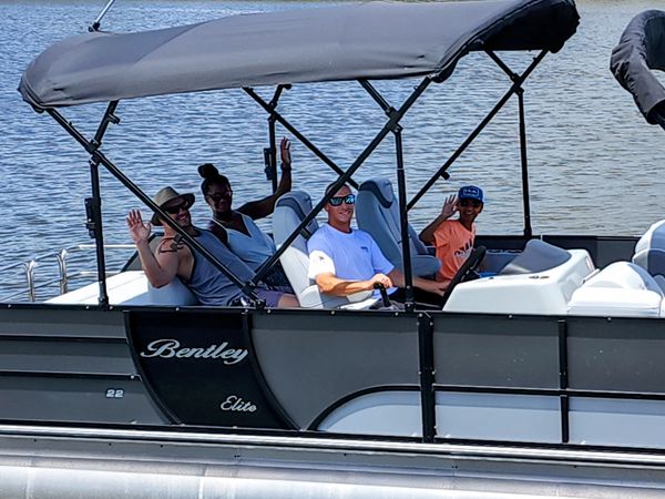 Bentley Pontoon. Family fun near me. boat charter. Flagler. ormond beach.