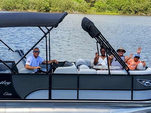 Bentley Pontoon. Family fun near me. boat charter. Flagler. ormond beach.