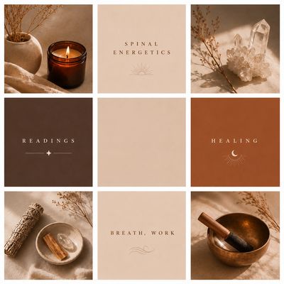 Wellness and healing objects with inspirational words.