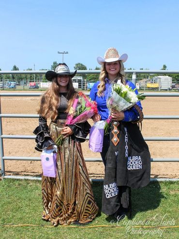 Women posing Bouquets