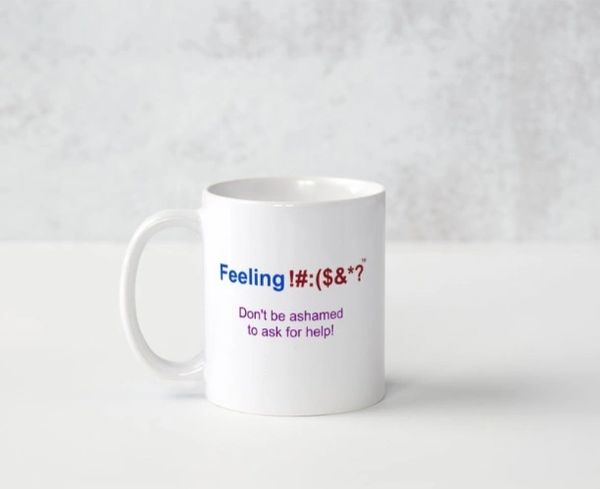 Double sided mug - Don't be ashamed to ask for help!