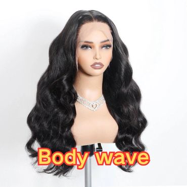 Mannequin head with long black body wave hair and necklace.