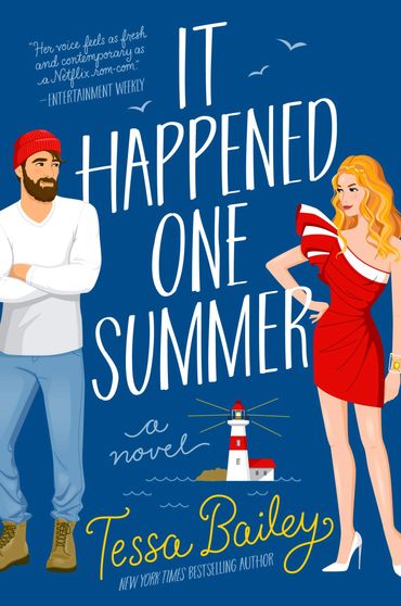 It Happened One Summer a rom-com novel by Tessa Bailey illustrated by Monika Roe