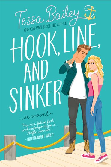 Hook, Line, and Sinker a rom-com novel by Tessa Bailey illustrated by Monika Roe