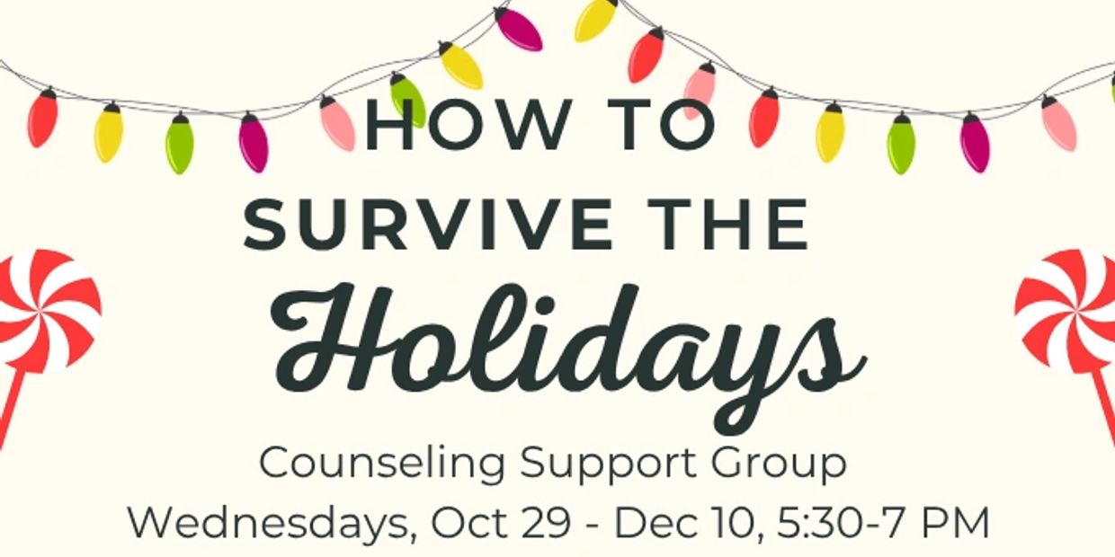 Flyer for a holiday counseling support group.
