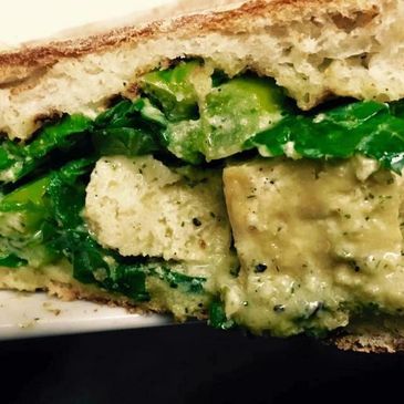Vegan Sandwich, Grilled Tofu, juicy, succulent.