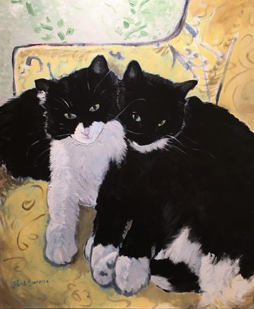 Cat commission painting by John Anthony Lawrence