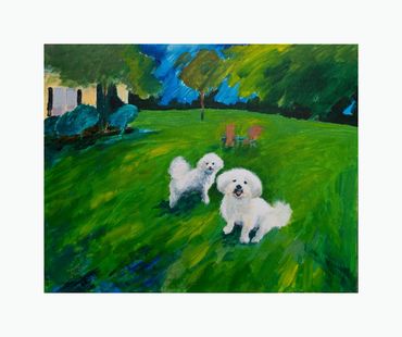 Pet, Dog commission painting by John Anthony Lawrence