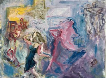 roe vs. wade painting. women's liberation painting. John Lawrence. abstract woman.
