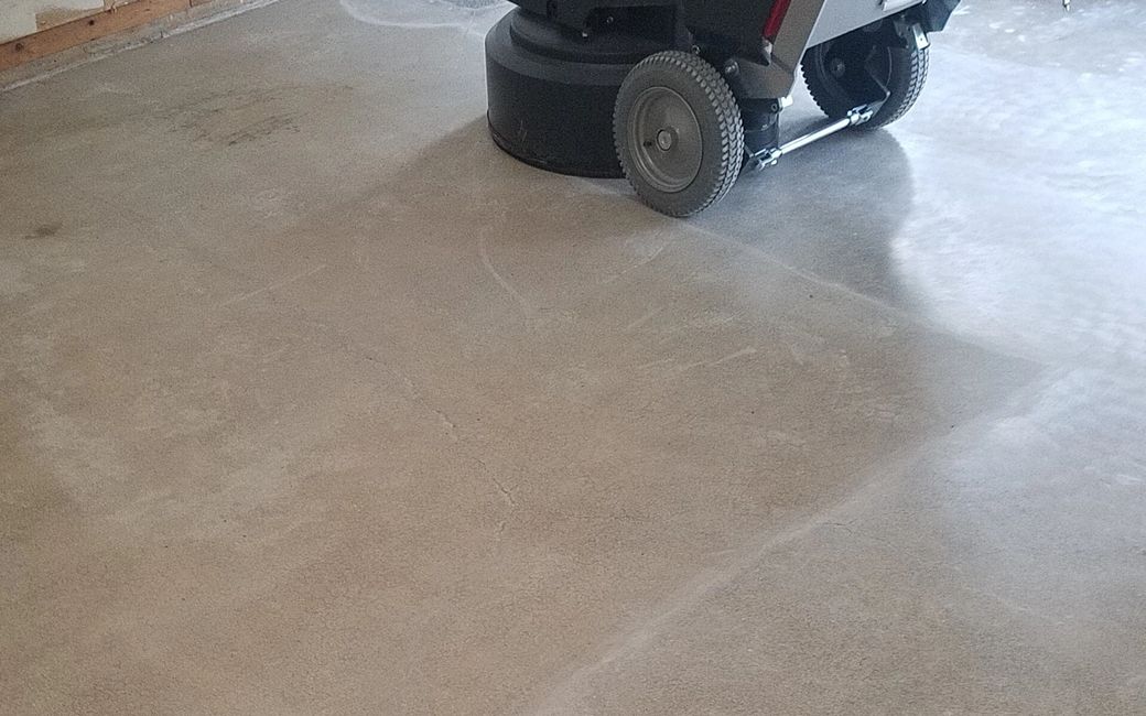 Third pass with a planetary grinder on the way to a great looking polished concrete floor