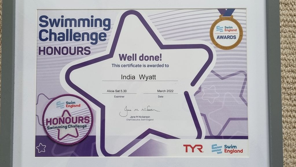 India received The Honours Challenge! Now with Newbury District SC - PBs & Medals already won!