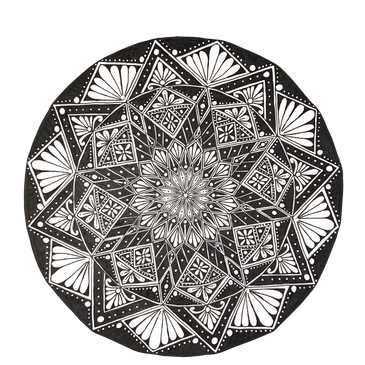This is a black and white circle pattern mandala