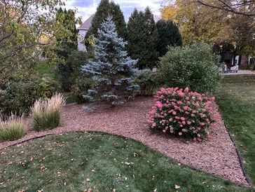 Picture of a mulch installation completed by Your Outdoor Helper LLC.
