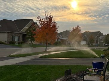 Picture of sprinkler winterization service by Your Outdoor Helper LLC with the sun.