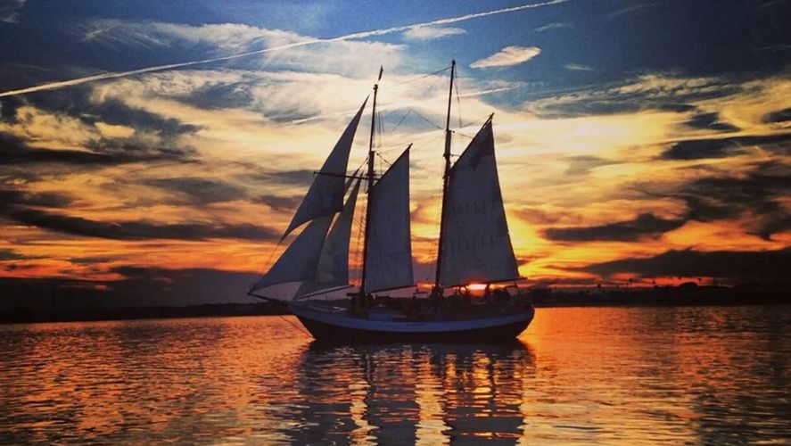 Sailing boat in the sunset. Age in Place with S.A.I.L to live well.