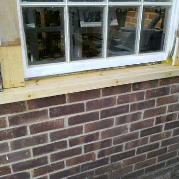 Resin repairs to rotten window frame