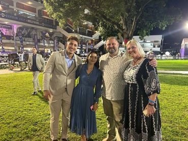 Clients hosting in our private box at Durban July 2025