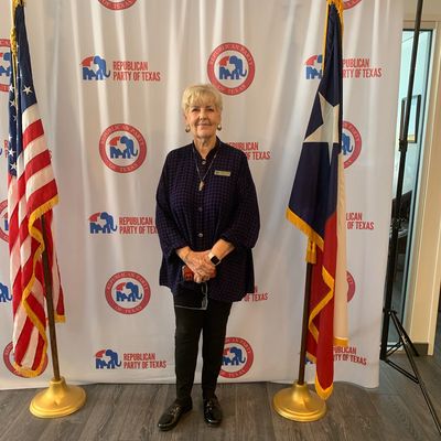 Pat Hardy, SBOE District 11, Republican Party of Texas, American and Texas flags