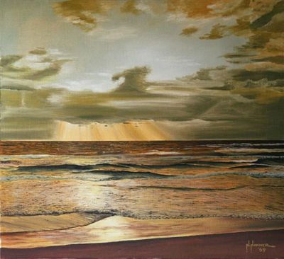 Nelson Hammer's "Sunset on the Ocean", 1969