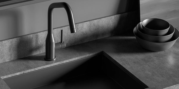 Dark grey bathroom basin