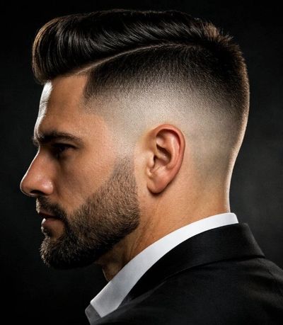 Sharp & Faded Barber high skin fade and sharp beard trim grooming service.