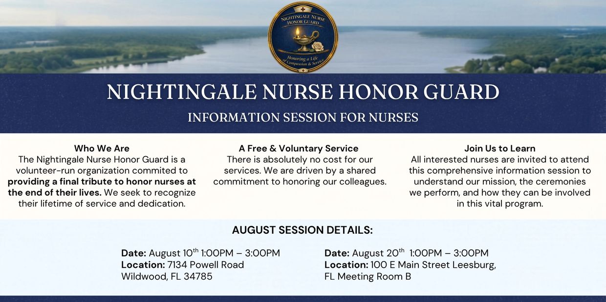 Information session for Nightingale Nurse Honor Guard in August.