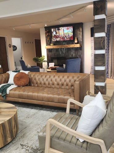 Fireplace setting design in a commercial building in Janesville, WI completed by MDR Design Co.