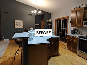 Before Image: Kitchen remodel project in Edgerton, WI. MDR Design Co.. Team. Pendant light from Visi