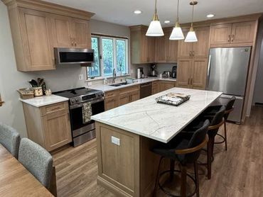 Image of kitchen remodel completed by MDR Design Co. in Janesville, WI - Window trim not yet in