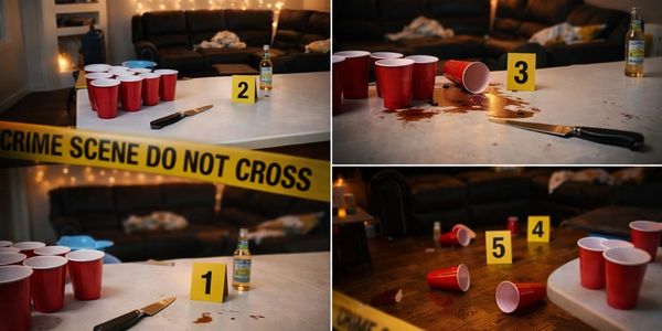 Crime Scene Examination and forensic analysis with Crime scene tape.