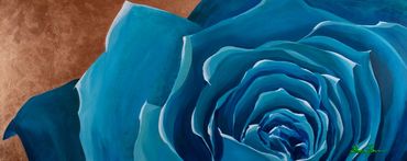 turquoise rose on a copper background