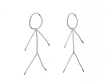two stick people 