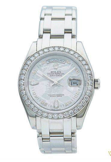 Our jewelry buyers and jewelry appraisers brokered this Platinum diamond Rolex master piece presiden