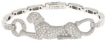 18-karat white gold Cartier panther diamond bracelet World Gem Labs buys and appraised.