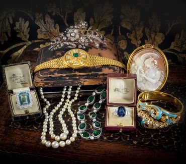 Collection of jewelry world gem labs buys and appraise.