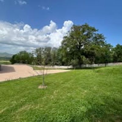 Parc arboré de la résidence services seniors Clair Vivre à Sainte-Florine, avec chênes centenaires e