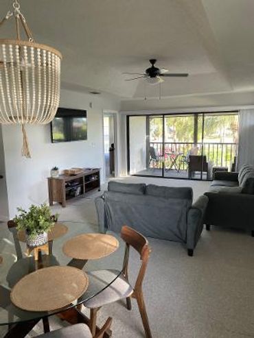 View from the kitchen into the living area