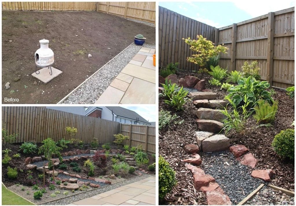 Alpine garden on steep slope